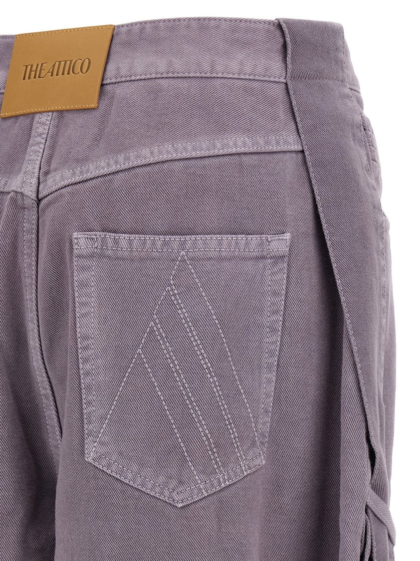 The Attico Garment-Dyed Purple Denim Jeans