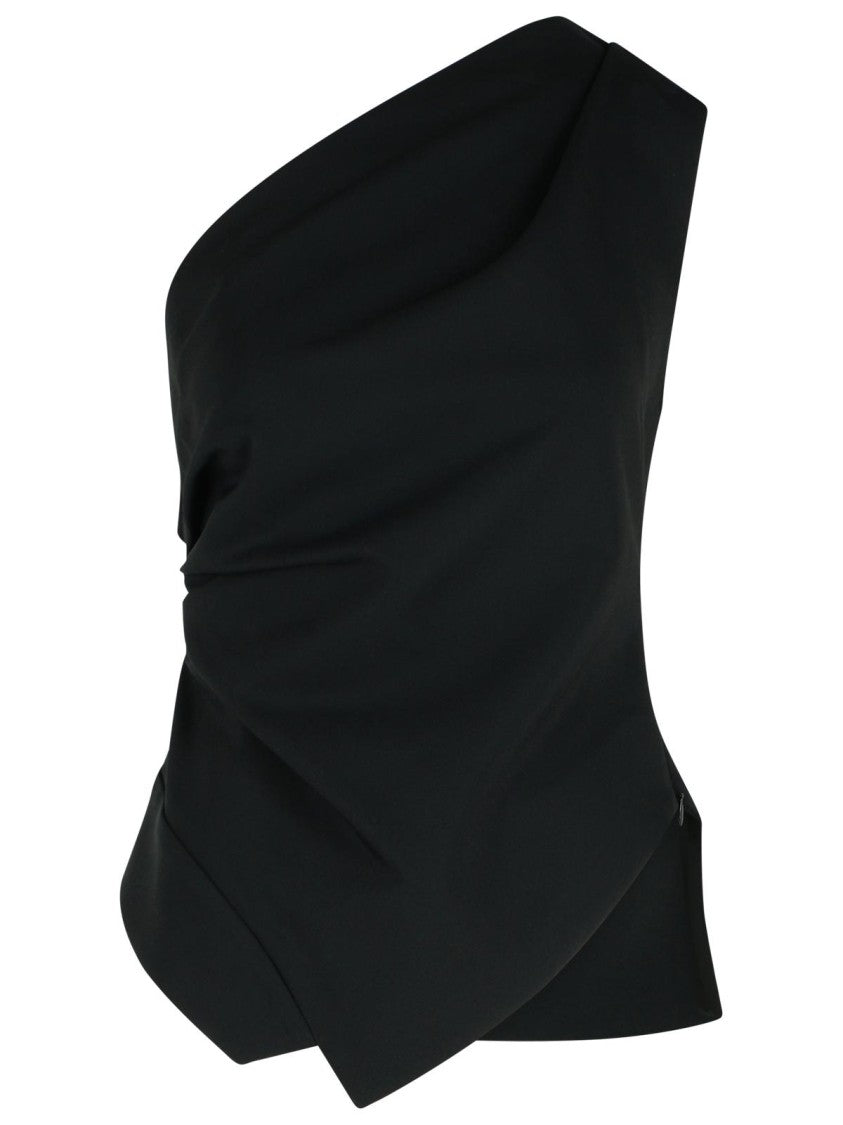 Róhe One-Shoulder Top In Black Viscose Blend