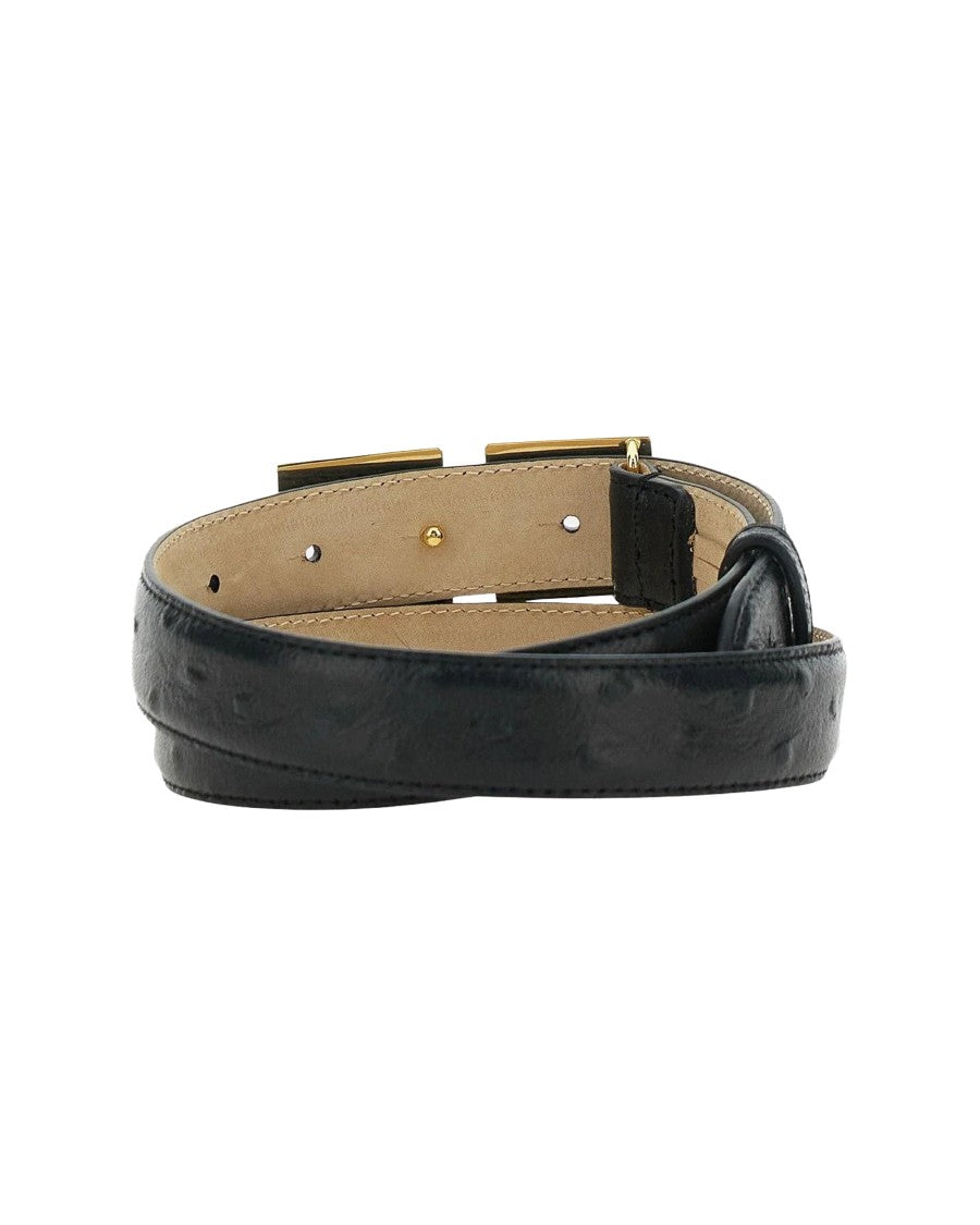 Elisabetta Franchi Black Double Buckle Belt