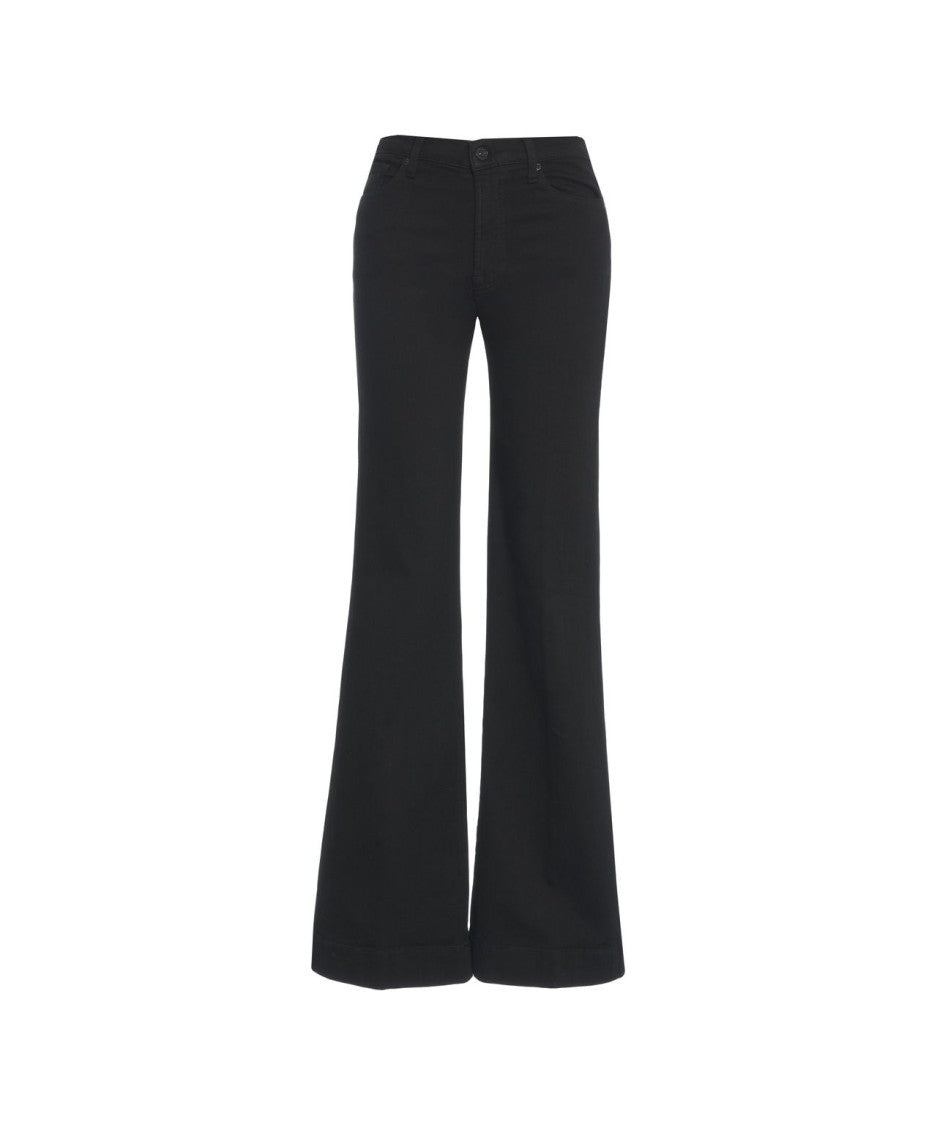 7 For All Mankind Wide Leg Black Jeans