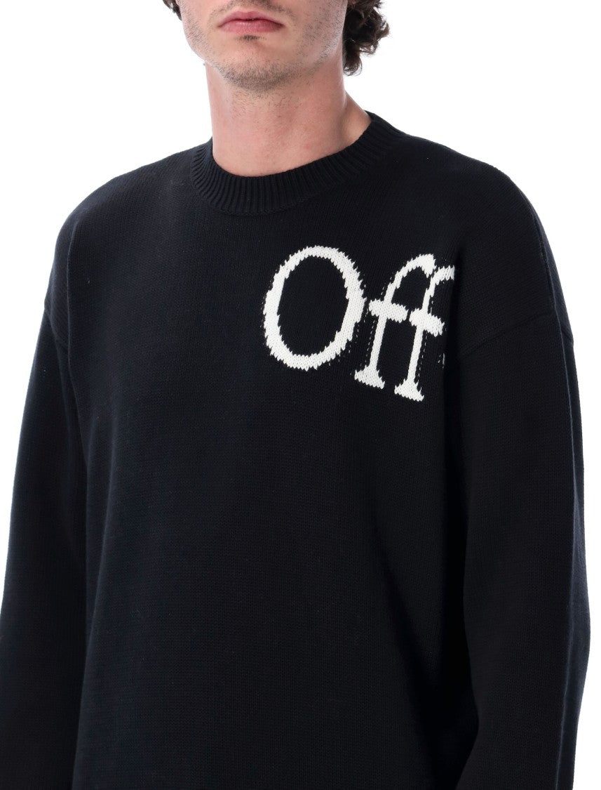 Off-White Bookish Black Typography Knit Sweater