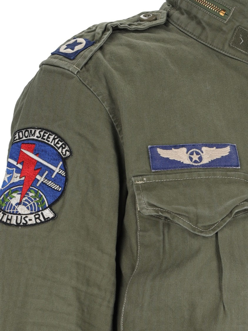 Polo Ralph Lauren Green Cotton Military Jacket With Patch