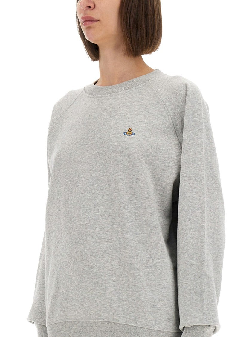 Vivienne Westwood Raglan Sleeve Grey Cotton Sweatshirt