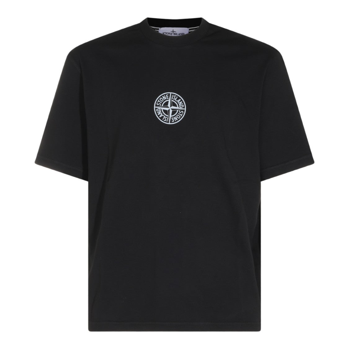 Stone Island Short-Sleeve Black T-Shirt With Graphic Detail