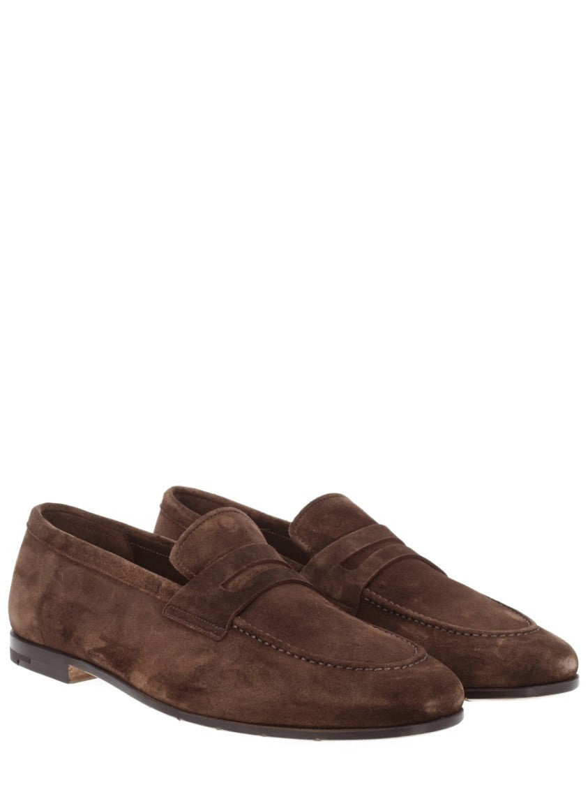 Premiata Brown Suede Rounded Toe Loafers