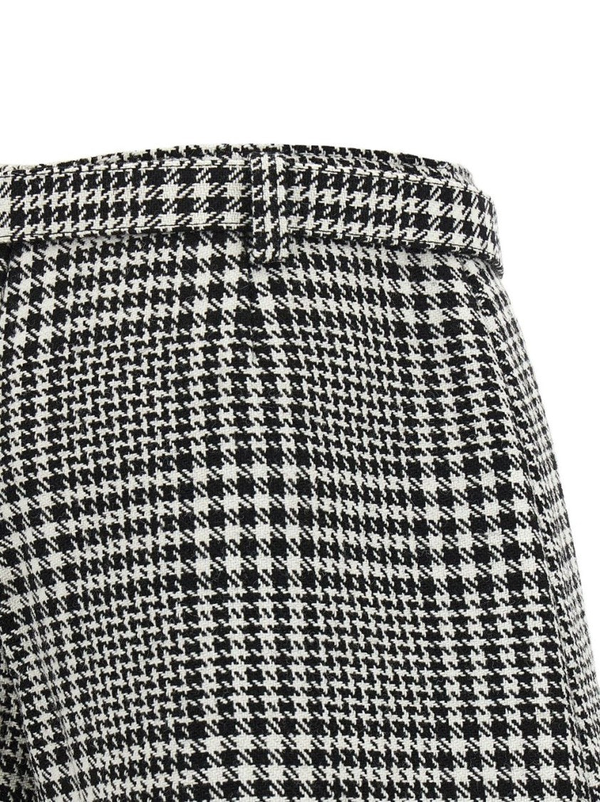 Self-Portrait Classic Houndstooth Mini Skirt With Decorative Pockets