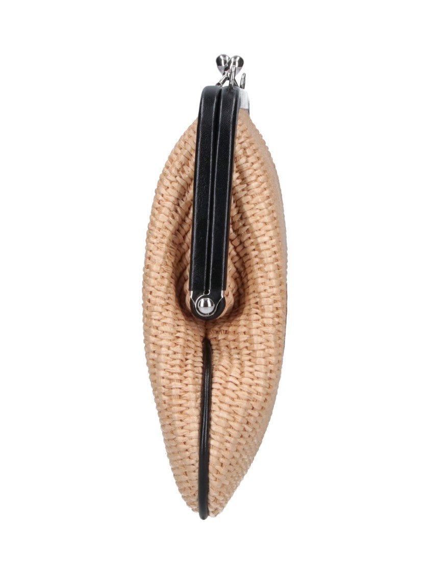 Vivienne Westwood Beige Orb Embossed Raffia Shoulder Bag