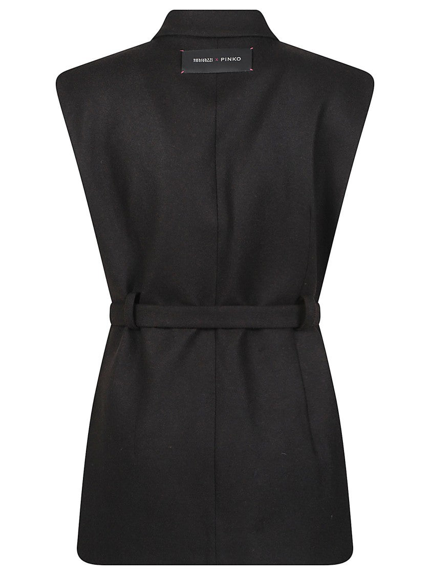 Pinko Nuraqus Structured Tailored Belted Lapel Vest