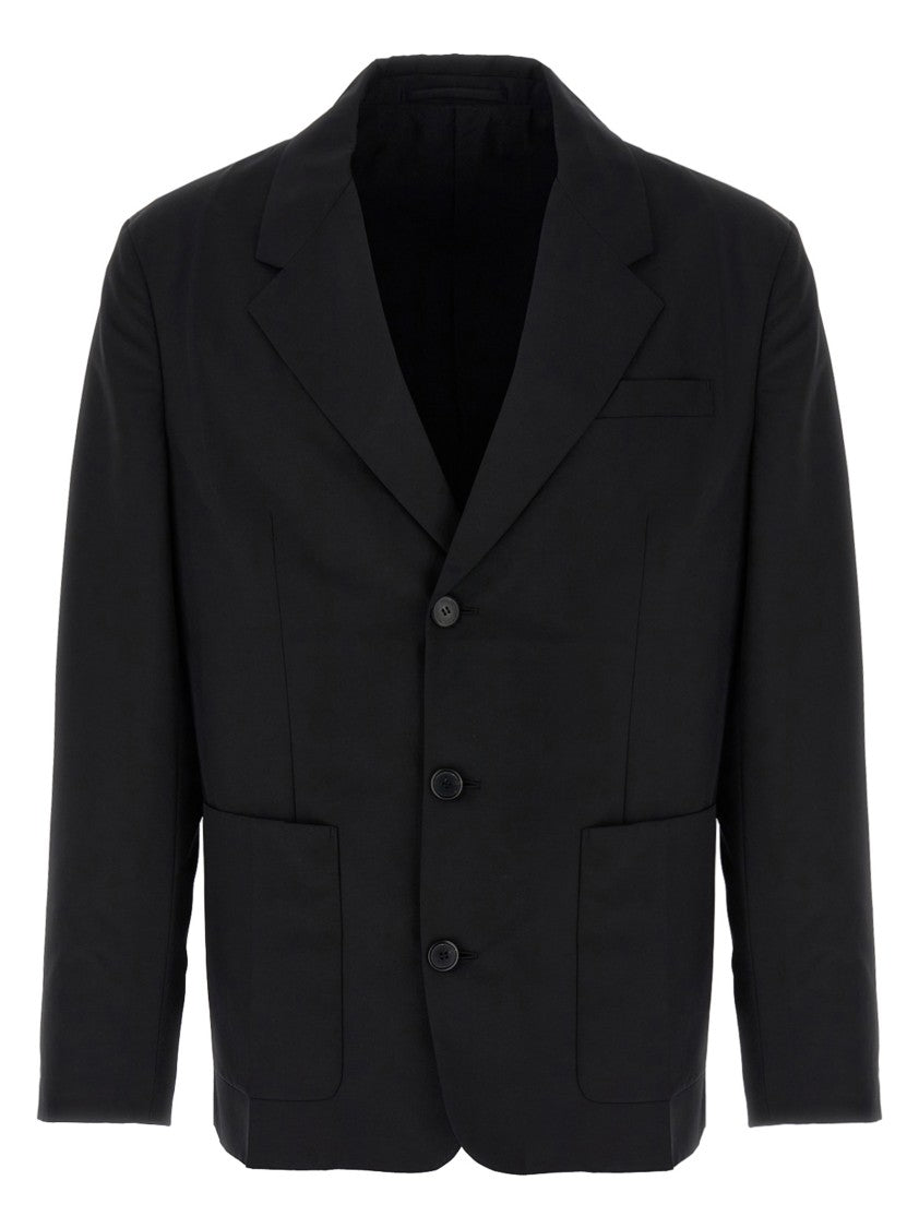 Prada Lightweight Wool Blend Single-Breasted Blazer With Mirror Lapels