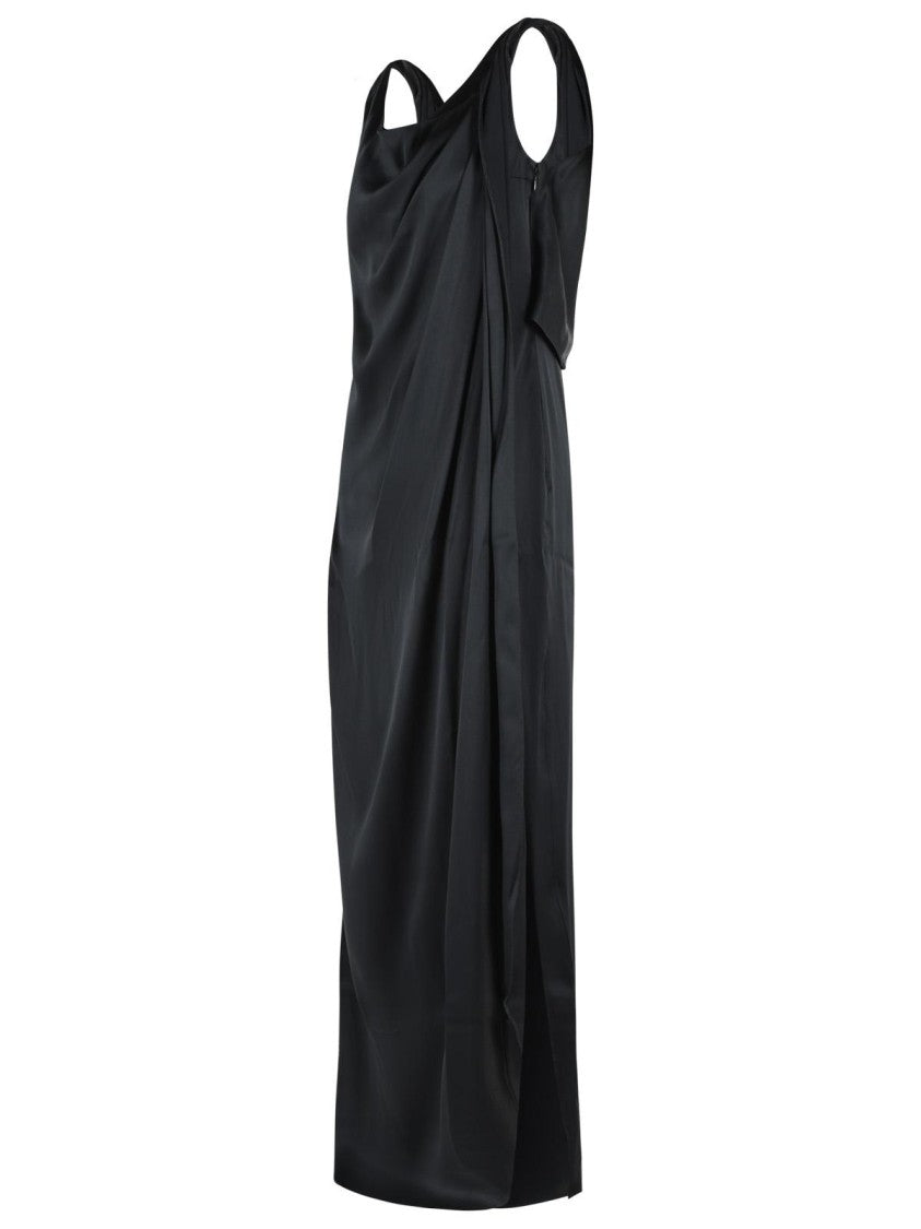 Maison Margiela Black Silk Blend Maxi Dress