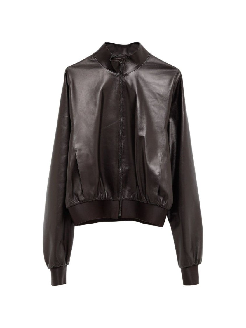 Gucci Cropped Padded Lambskin Leather Coat