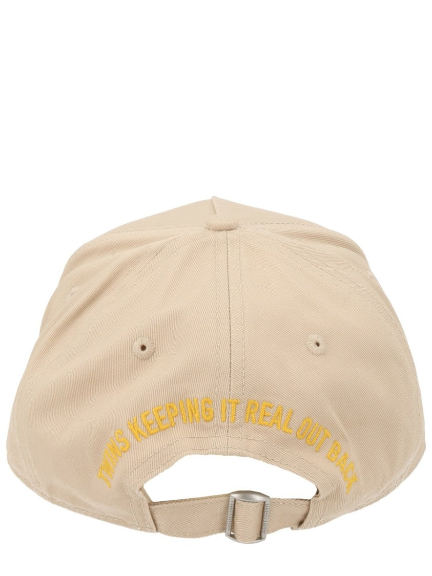 Dsquared2 Beige Maple Leaf Cotton Hat