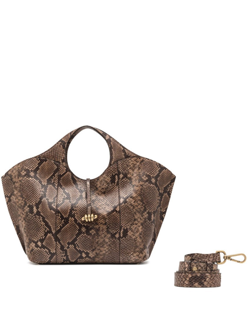 Gianni Chiarini Structured Shoulder Bag With Snakeskin Pattern
