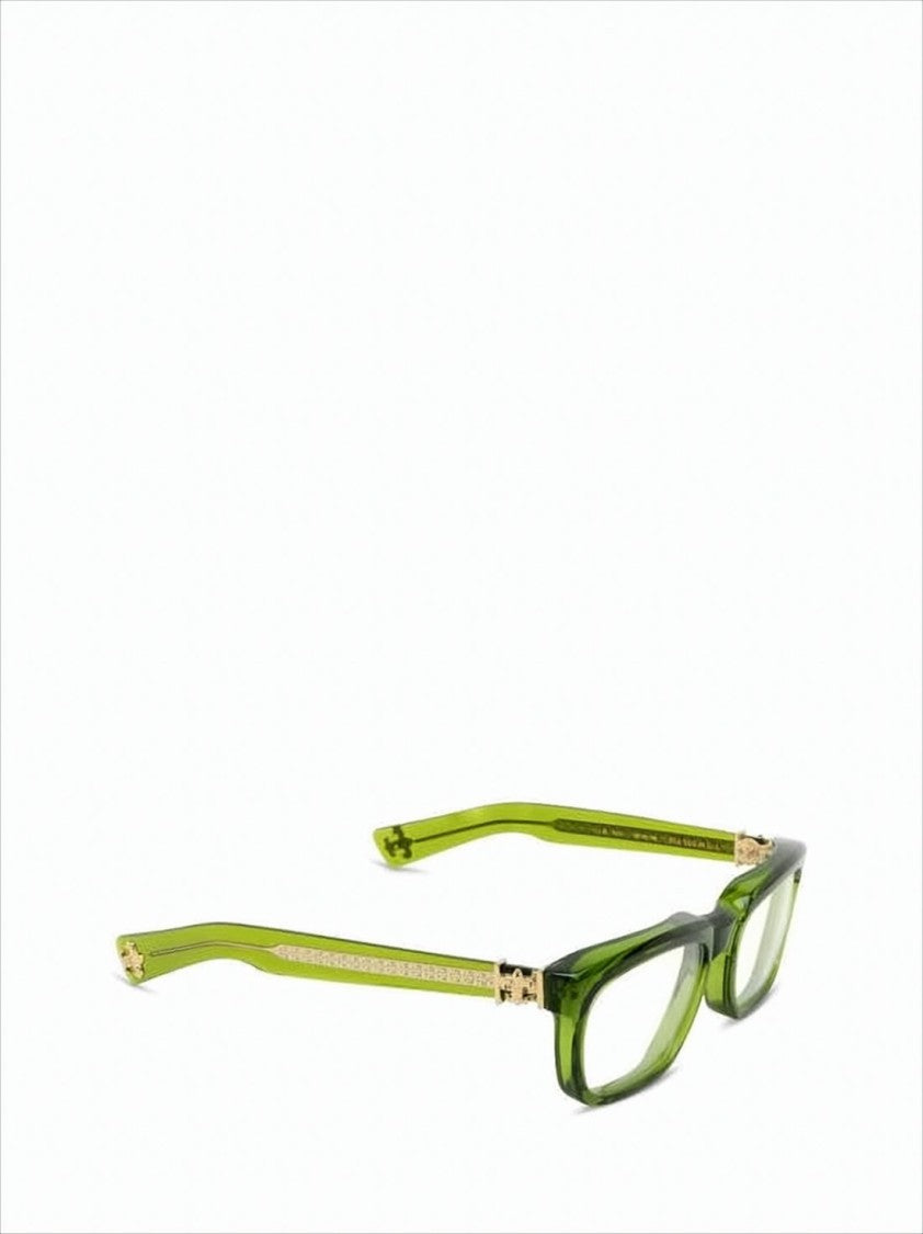 Chrome Hearts Translucent Green Acetate Sunglasses With Silver Detailing