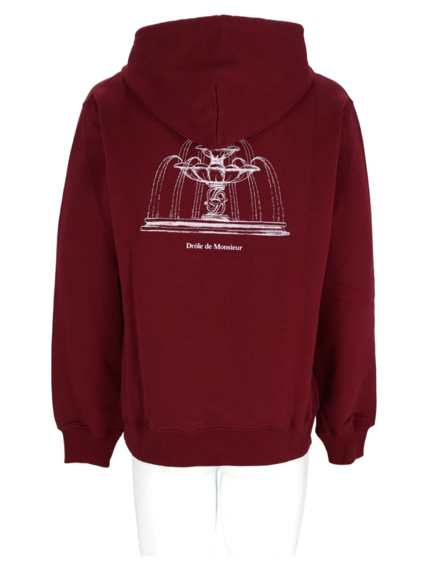 Drôle De Monsieur Bordeaux Graphic Printed Cotton Sweatshirt