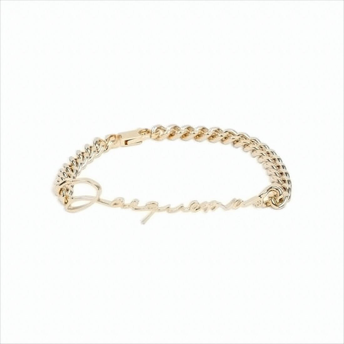 Jacquemus Gold-Tone Chain Bracelet With Bold Script Logo Design