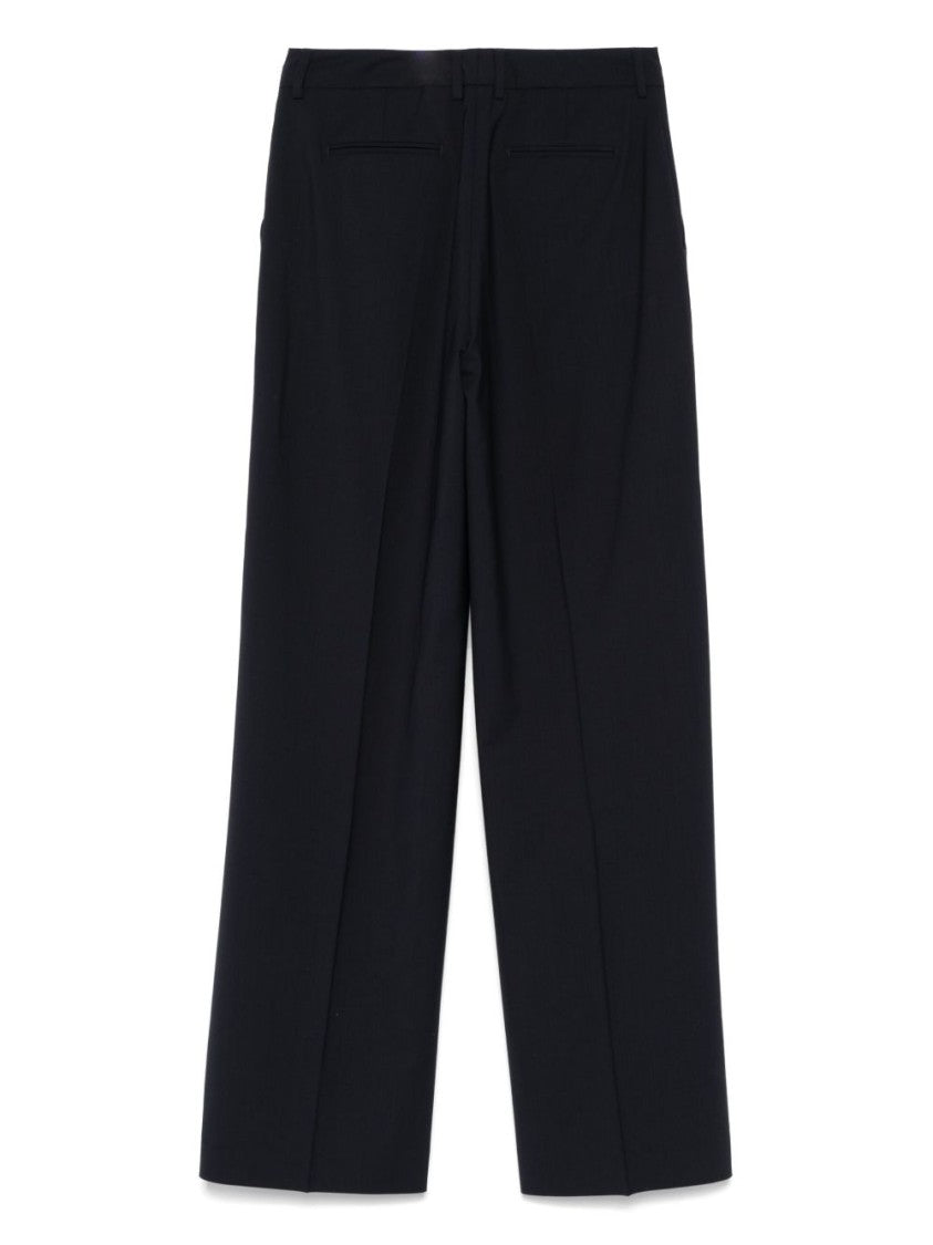 Pt Torino Navy Blue Trousers With Concealed Fastening