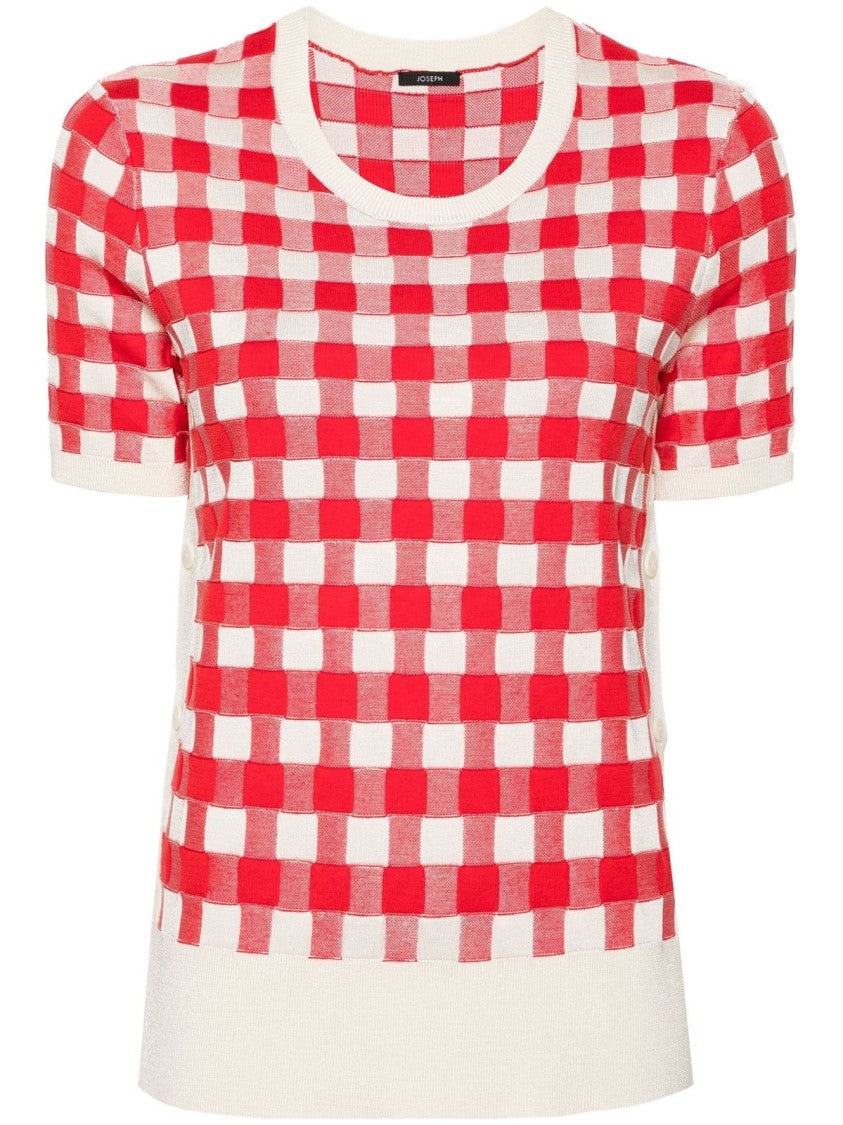 Joseph Vichy Jacquard Short Sleeve T-Shirt