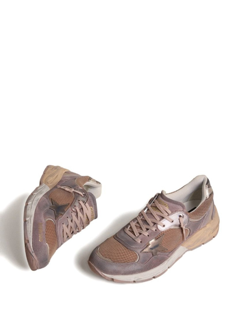 Golden Goose Distressed Vintage-Inspired Sneakers With Silk And Nylon Blend