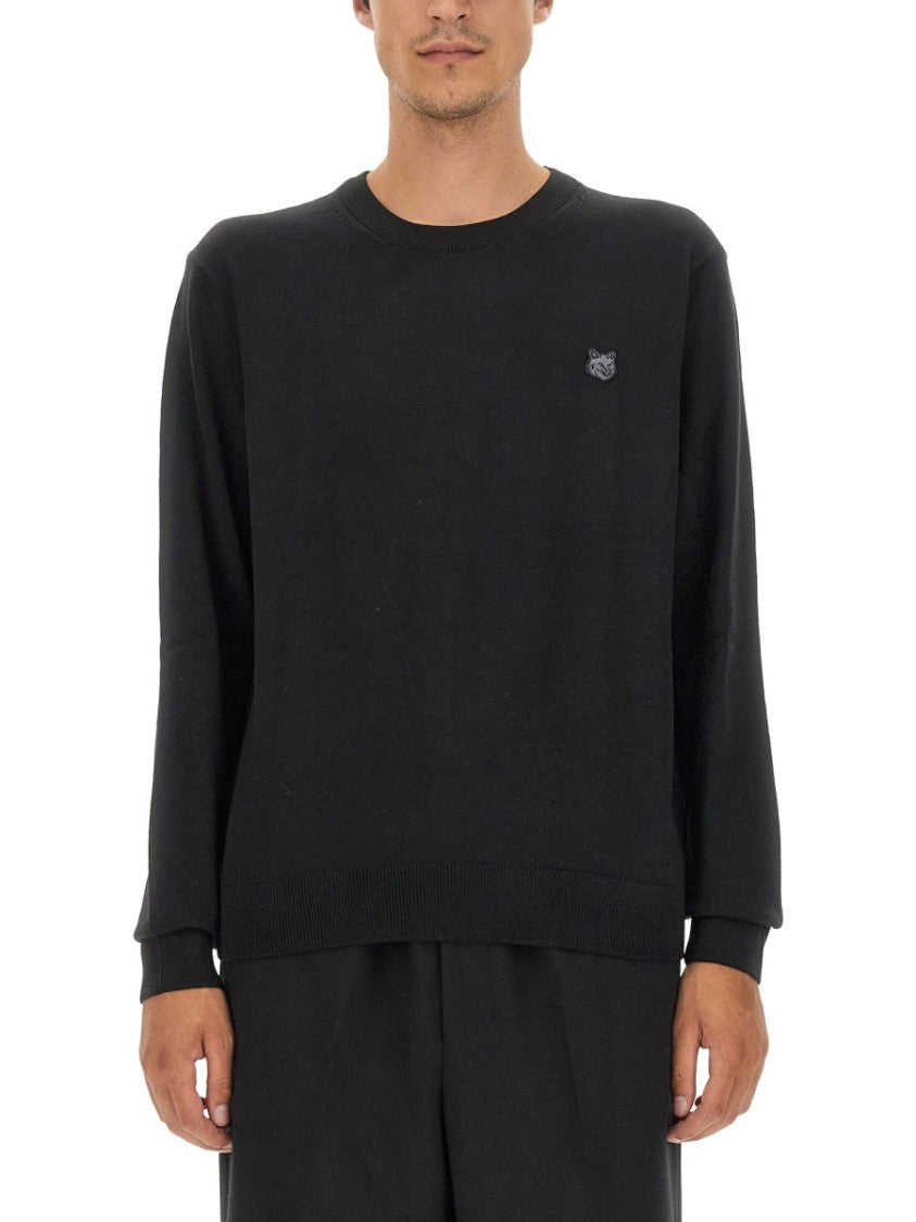 Maison Kitsuné Fox Patch Jersey With Classic Crew Neckline