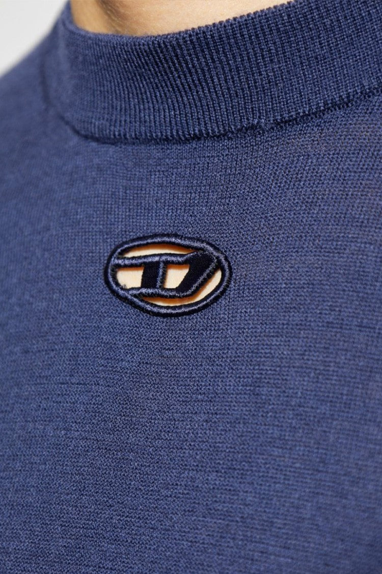 Diesel Crew Neck Knitwear With Subtle Logo Detail
