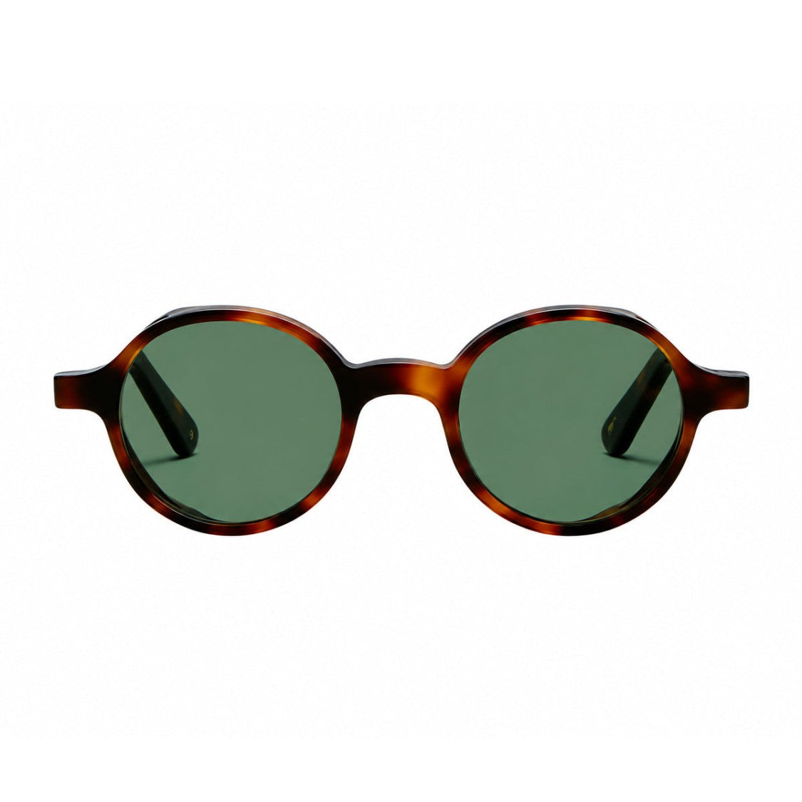 L.G.R. Reunion Explorer Round Acetate Sunglasses With Havana Maculato Pattern