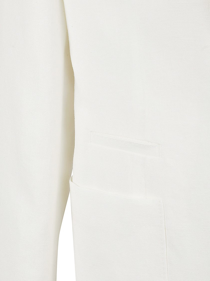 Brunello Cucinelli White Tailored Linen Jacket