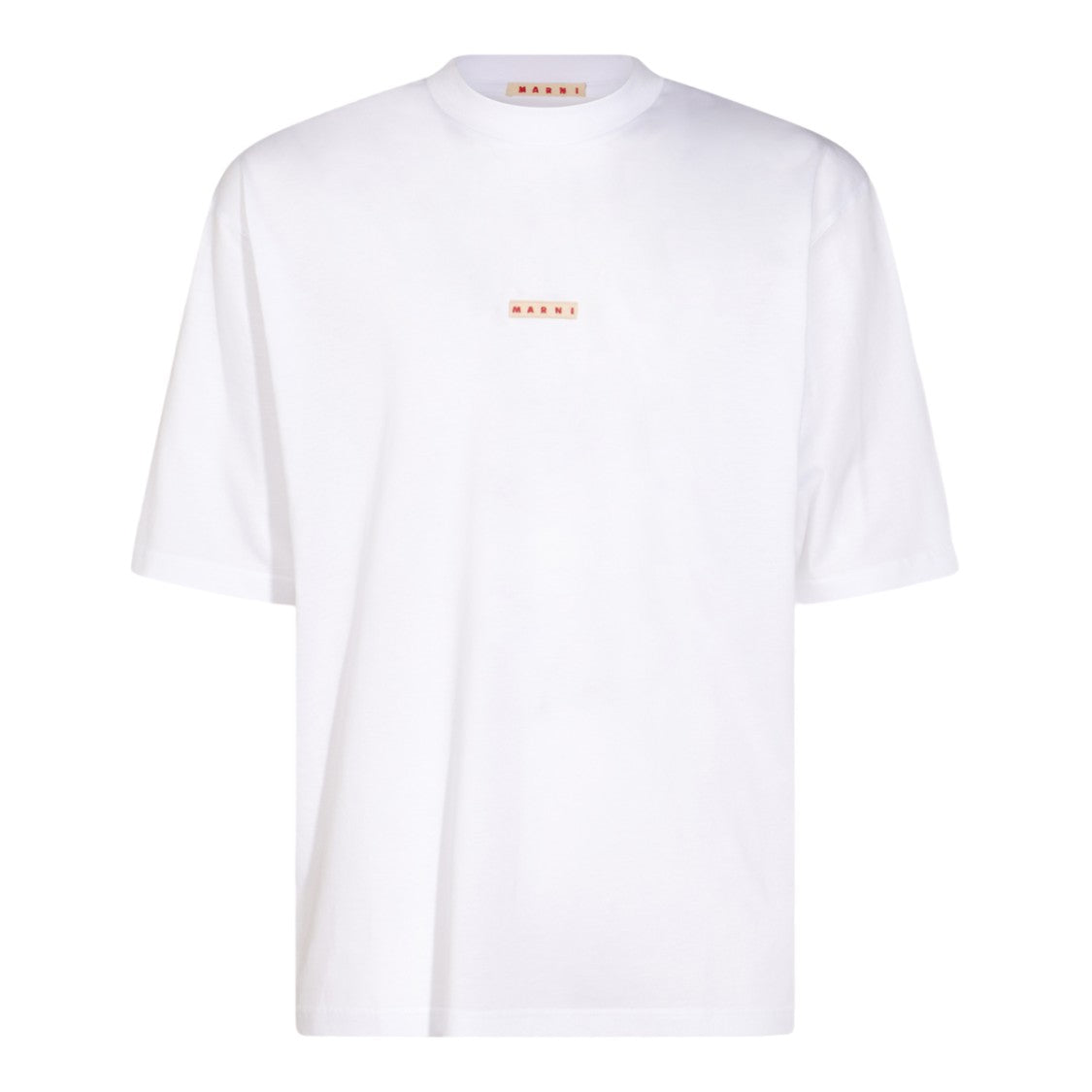 Marni Short-Sleeve White T-Shirt With Rectangular Patch