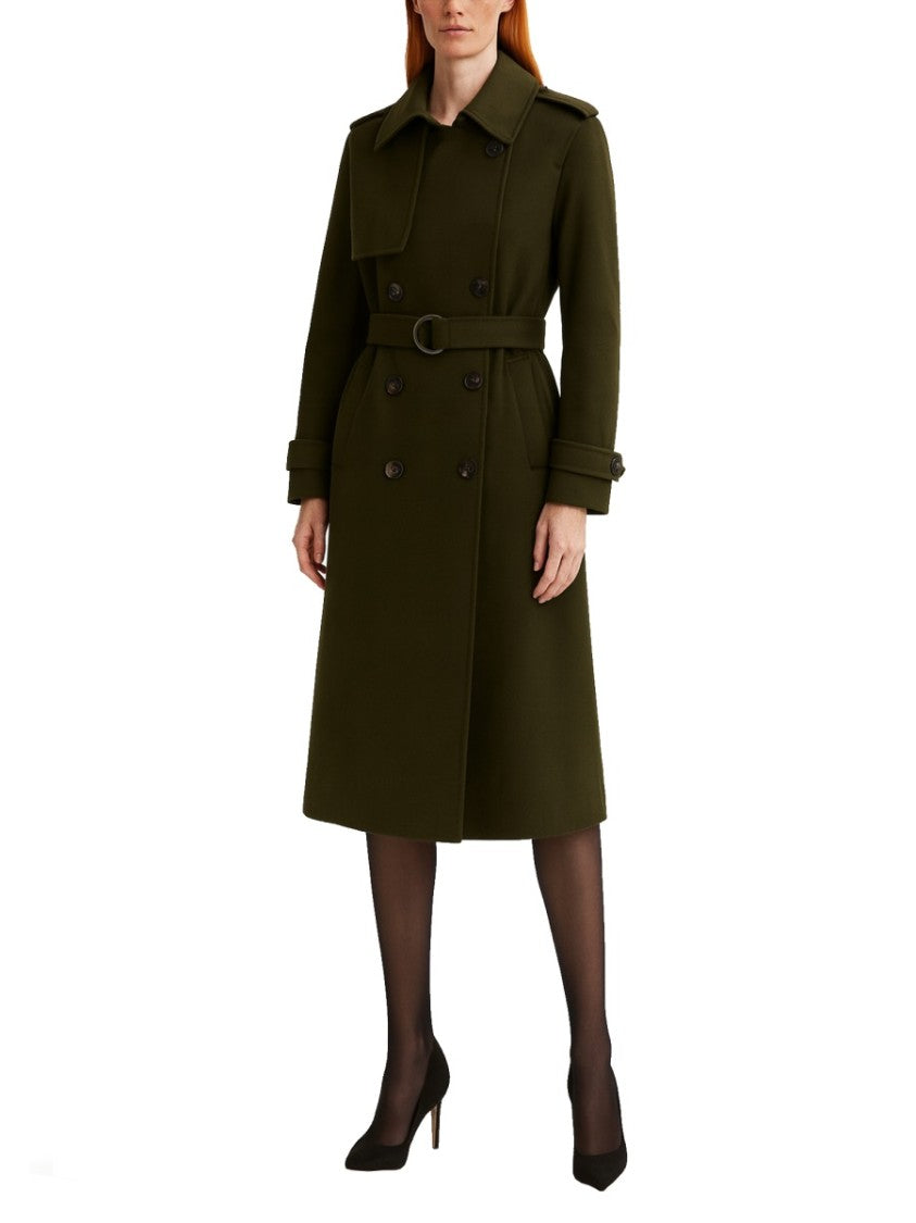 Michael Michael Kors Wool-Blend Belted Double-Breasted Trench Coat