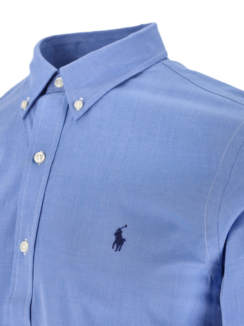 Polo Ralph Lauren Blue Button-Down Stretch Cotton Shirt