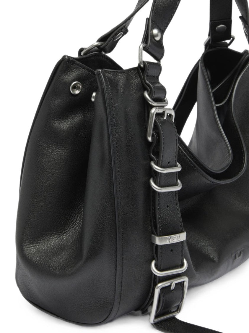 Diesel Soft-Silhouette Black Bag With Dual Handles And Adjustable Strap