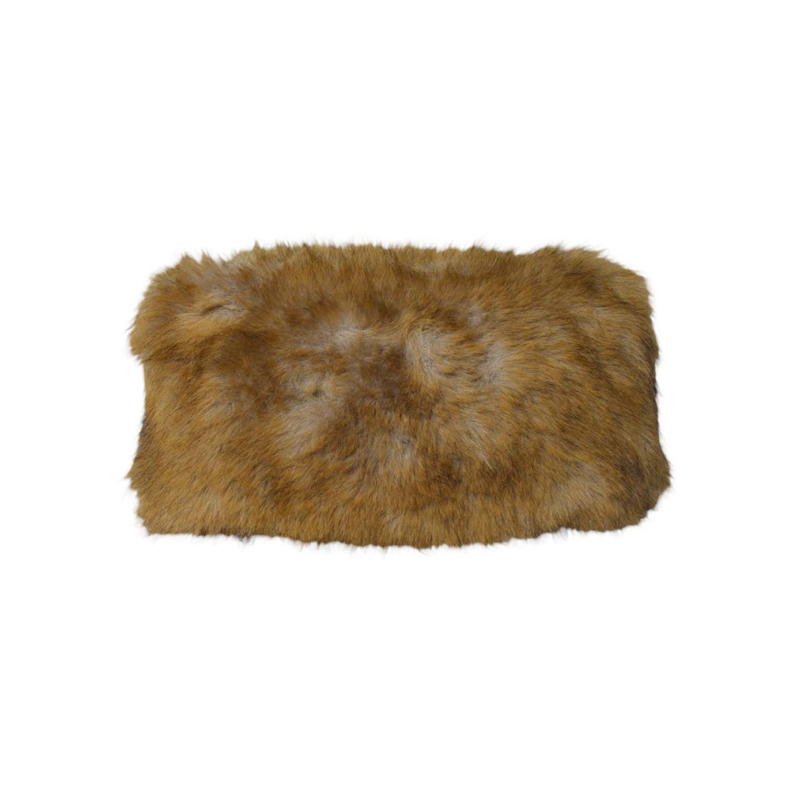 Msgm Plush Textured Brown Faux Fur Clutch Bag