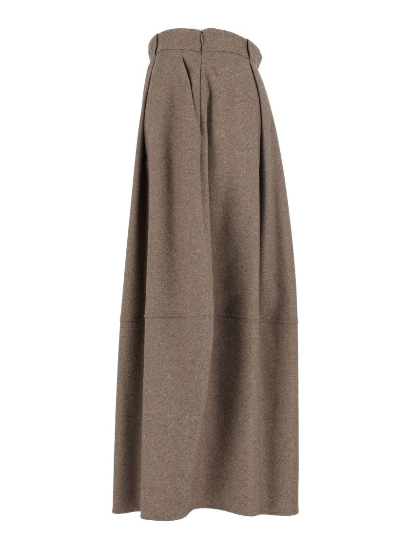 Antonelli Firenze Voluminous High-Waisted Structured Pleated Midi Skirt