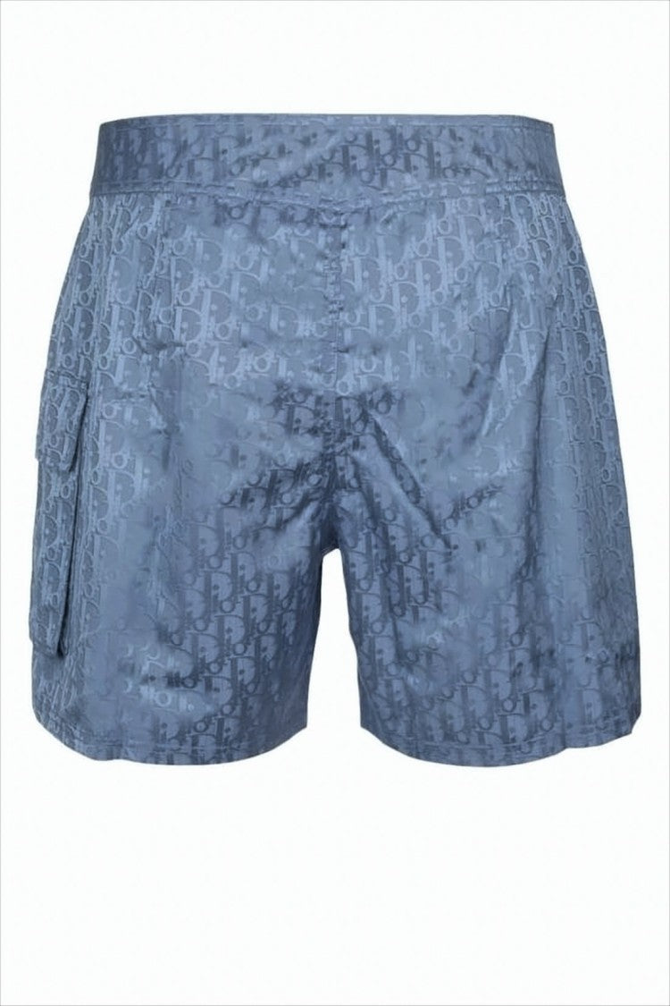 Christian Dior Textured Blue Shorts With Drawstring Waist