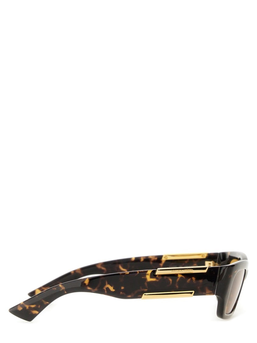 Bottega Veneta Dash Tortoiseshell Rectangular Sunglasses