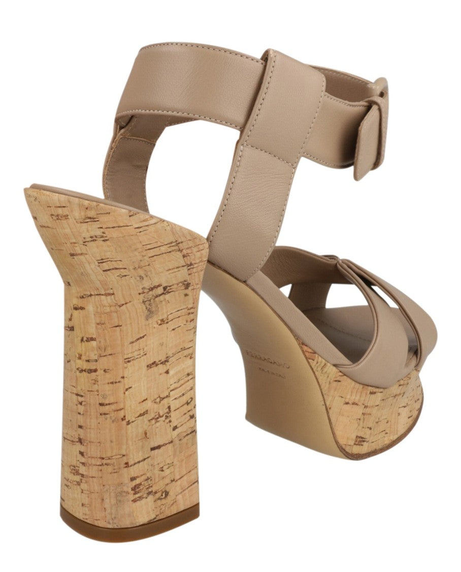 Ferragamo Ain 85 Cork Platform Sandals