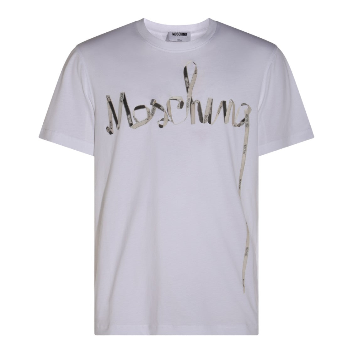 Moschino White T-Shirt With Ribbon Script Design