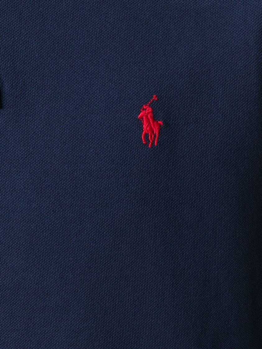 Polo Ralph Lauren Classic Blue Long-Sleeve Polo With Embroidered Logo
