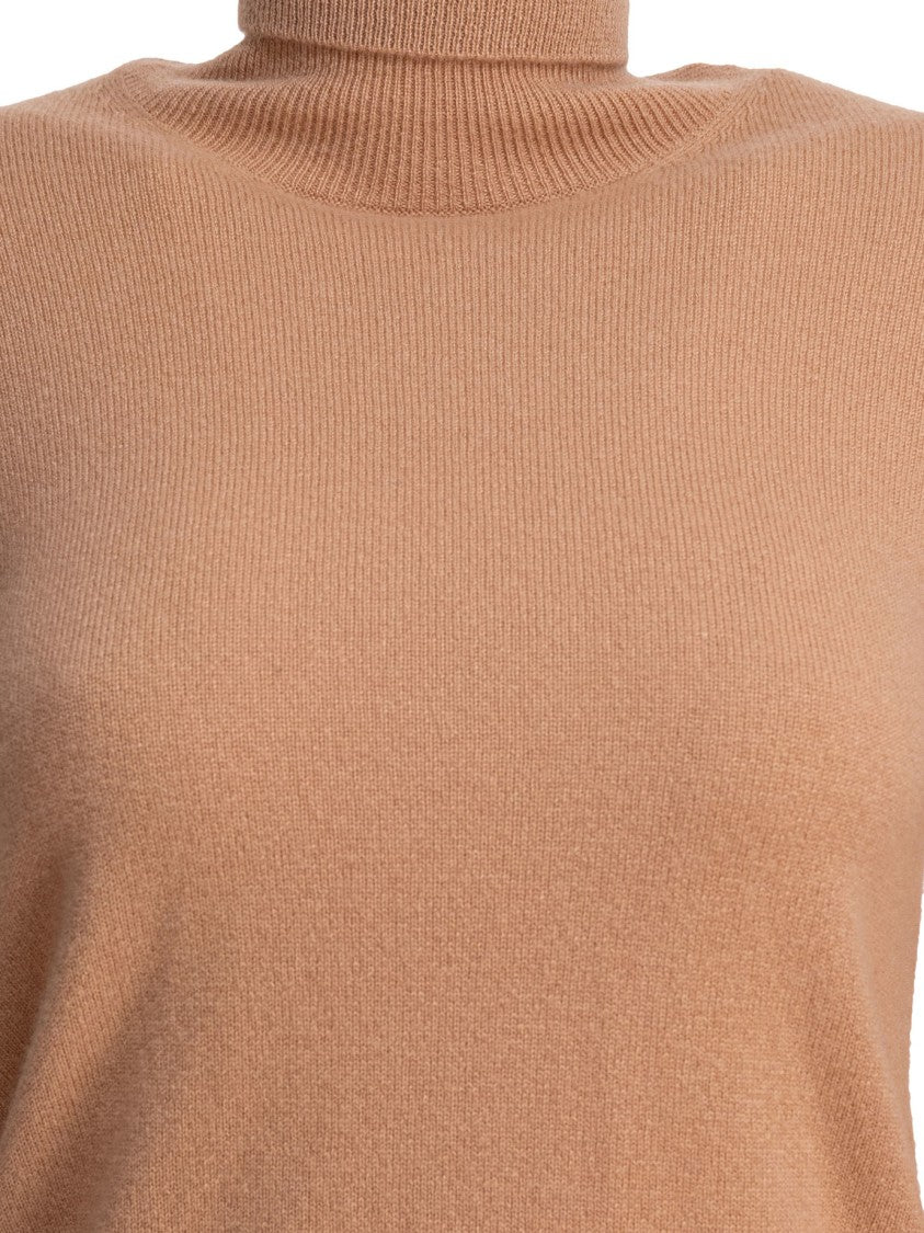 Kangra Beige Cashmere Knitwear With High Turtleneck