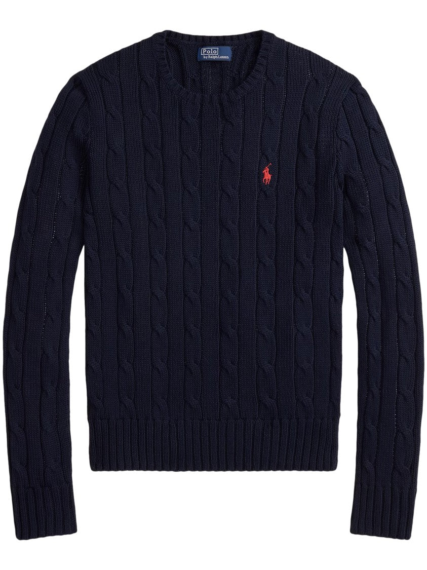 Polo Ralph Lauren Cable Knit Sweater With Embroidered Logo