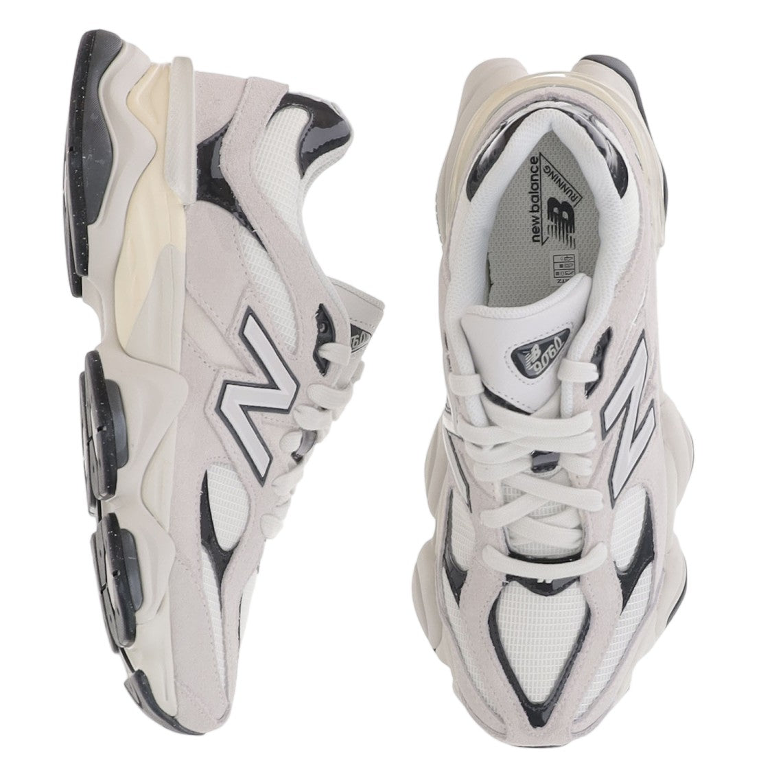 New Balance Black 9060 Multi-Layered Suede Panel Sneakers