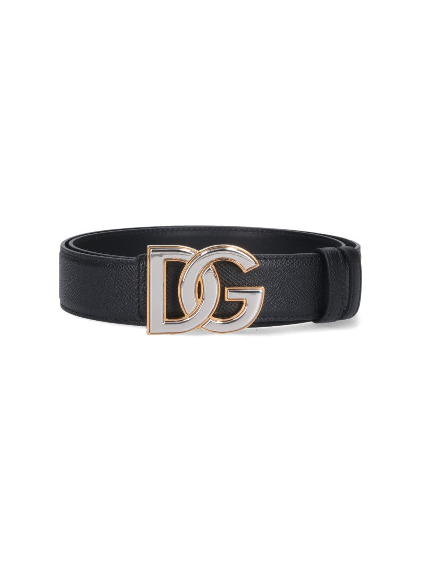 Dolce & Gabbana Adjustable Black Calfskin Leather Belt