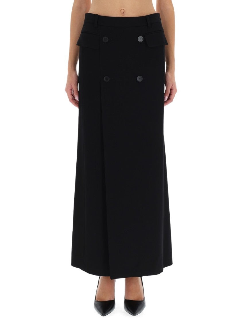 Balenciaga Tailored Long Skirt With Double-Breasted Detail
