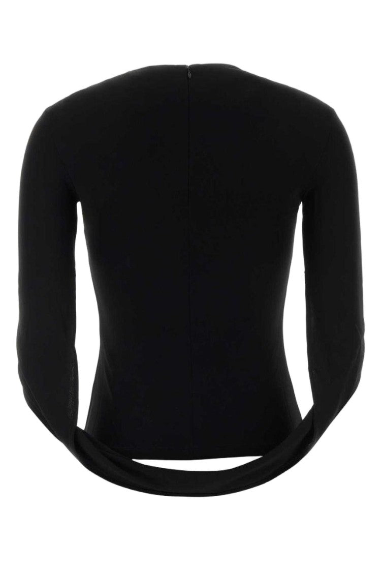 Alexander Wang Long-Sleeved Top With Draped Back Sleeves