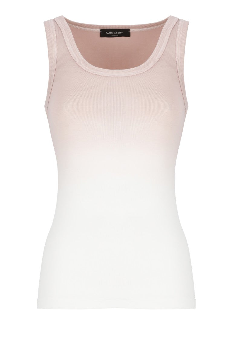 Fabiana Filippi Fitted Cotton Top With Degradé Effect