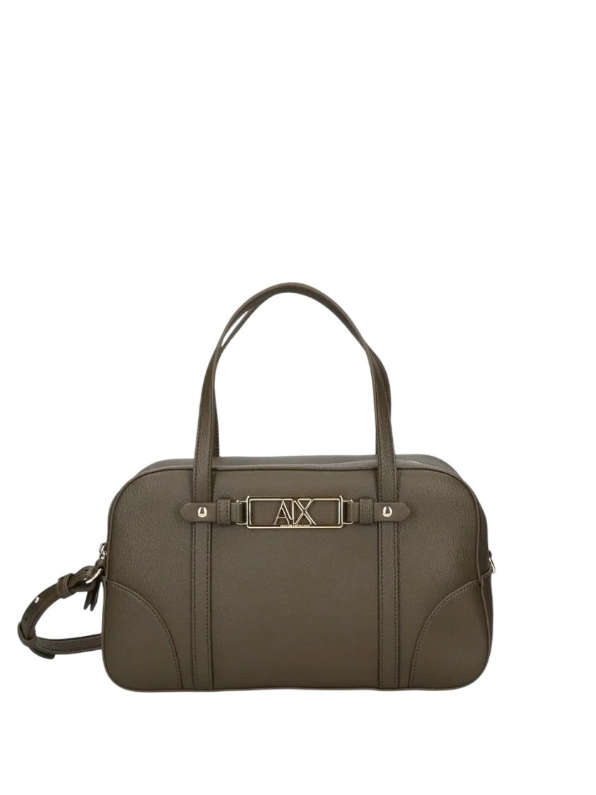 Armani Exchange Brown Rectangular Handbag Adjustable Strap Matte
