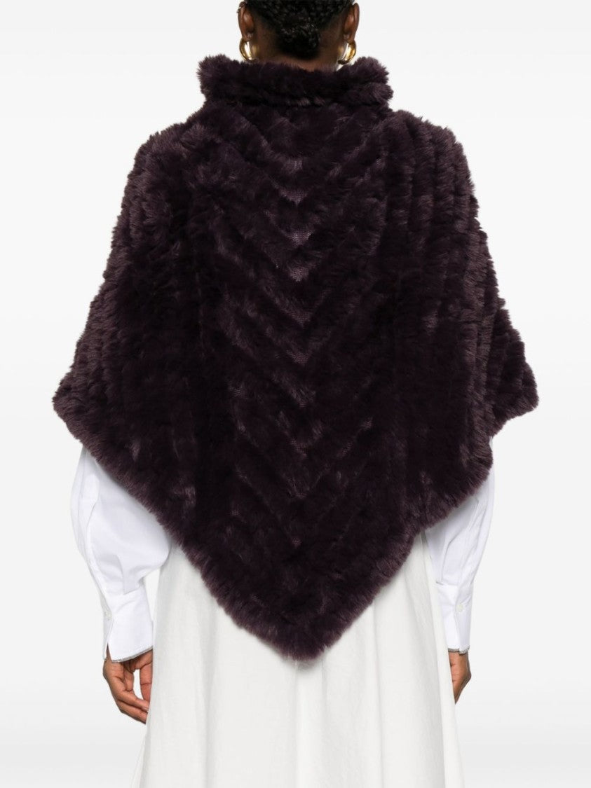 Liu Jo Turtleneck Poncho Scarf In Rich Faux Fur