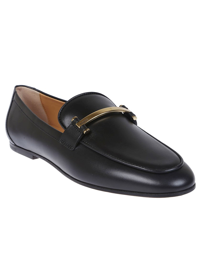 Tod's Leather Loafers With Subtle Gold Accent