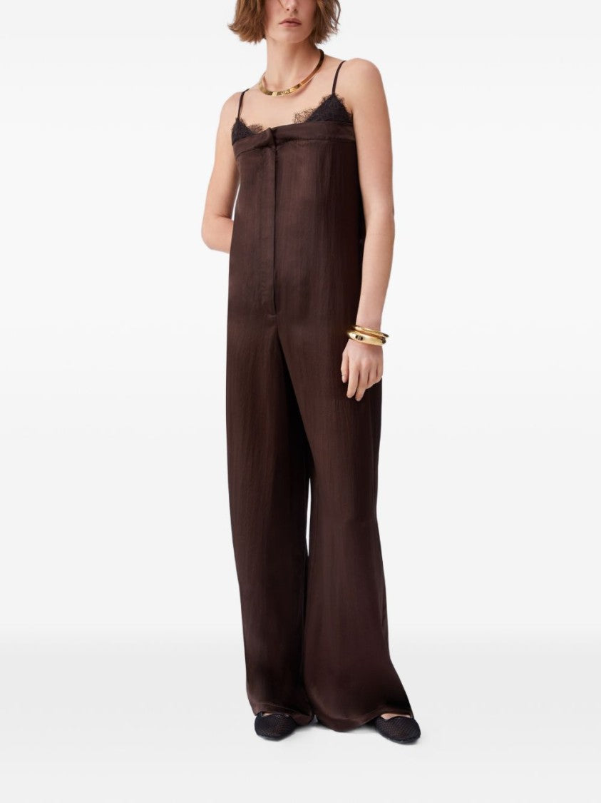 Liu Jo Brown Lace Trim Spaghetti Strap Day Dress