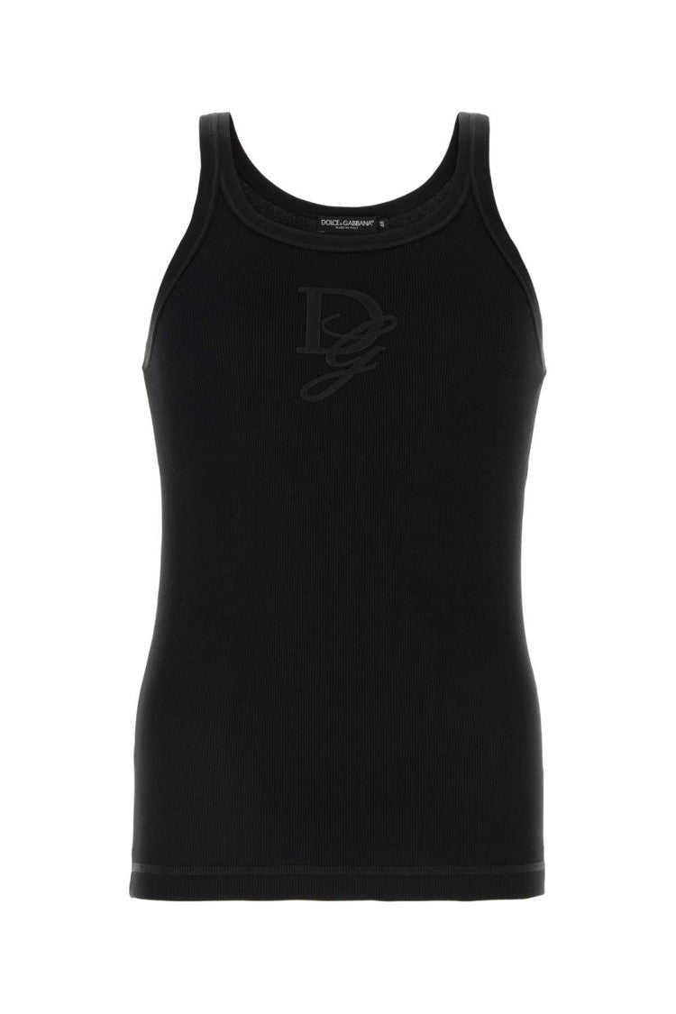 Dolce & Gabbana Black Cotton Tank Top